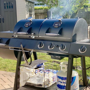 Газово - вугільний гриль коптильня OKLAHOMA JOES LONGHORN COMBO CHФRCOAL / GAS SMOKER GRILL 15202029. Photo 3