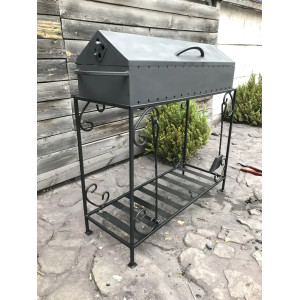 Мангал-барбекю с дровницей на 15 шампуров 3мм-MB15-3D. Photo 2