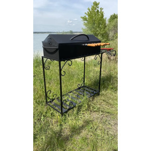 Мангал-барбекю с дровницей на 12 шампуров 3мм-MB12-3D. Photo 2
