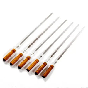 Набор шампуров с деревянной ручкой в чехле 610х10х3мм - 6 шт-1789912348. Photo 2