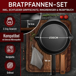 Чугунная сковорода Gusskönig 30 см. Photo 3