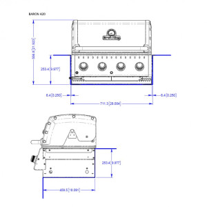 Газовий гриль Broil King Baron 420 BI для вбудовування чорна кришка 875653. Photo 3