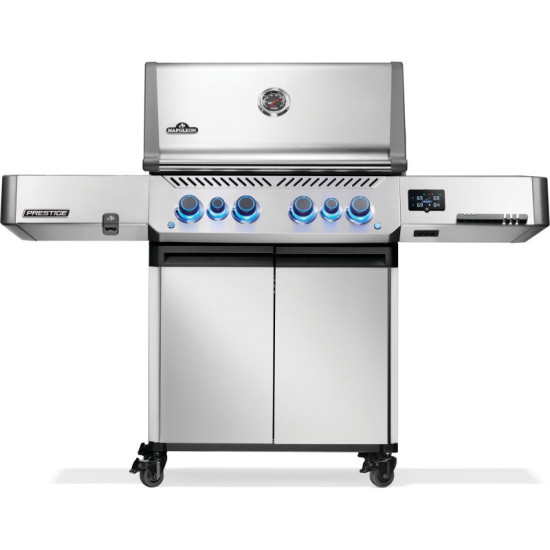 Газовый Гриль Napoleon PRESTIGE 500 Connected, нержавеющая сталь, инфракрасная боковая горелка SIZZLE-ZONE, вертел в комплекте P-500VXRSIBPSS-RC